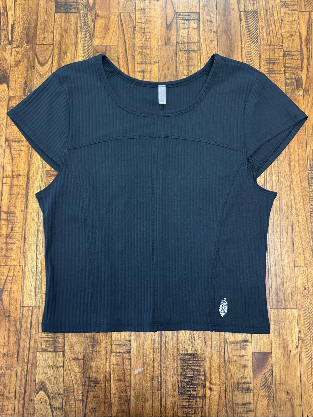Free People Movement Tempo Black Ribbed Top size Medium